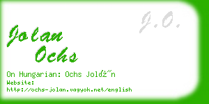 jolan ochs business card